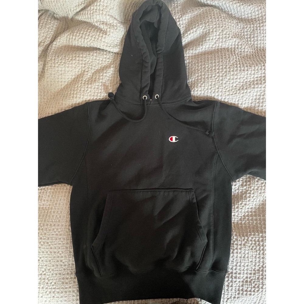 BRAND NEW black champion reverse weave hoodie (size S)